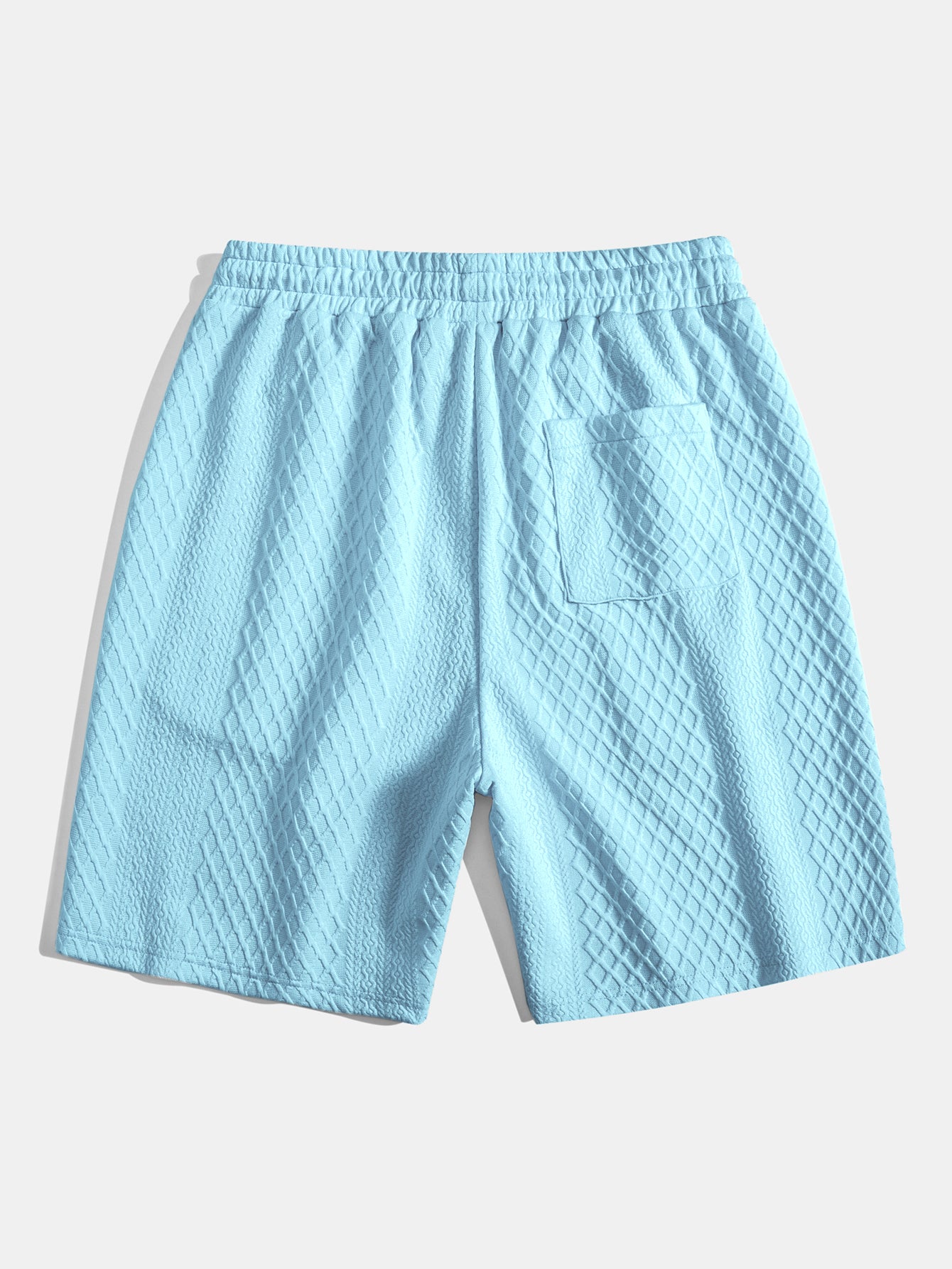 Diamond Geometric Jacquard Drawstring Shorts