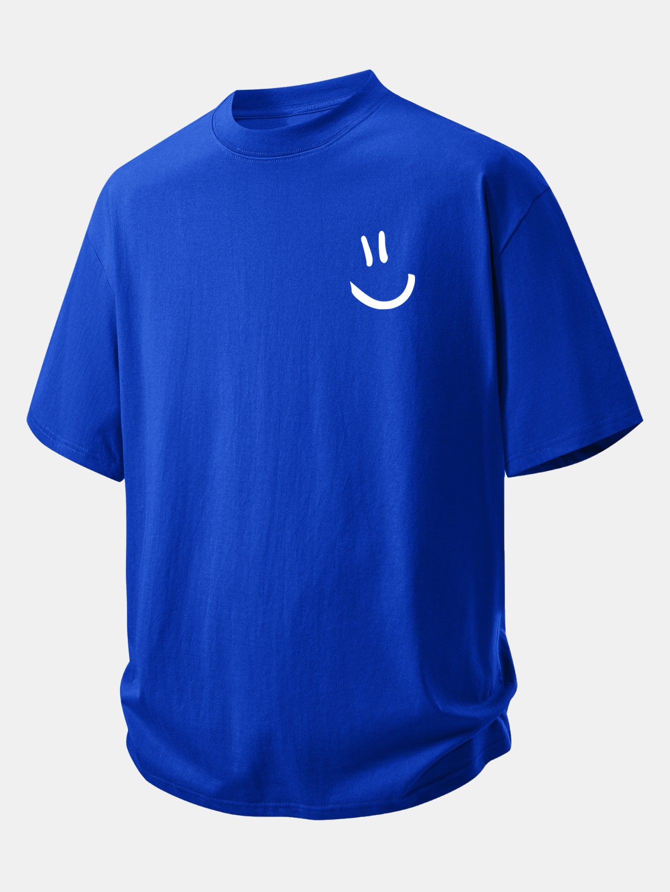 Relax Fit Smiley Face Print Cotton T-Shirt