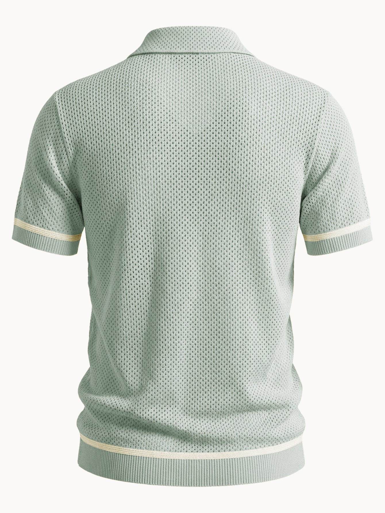 Contrast Trim Open Knit Shirt