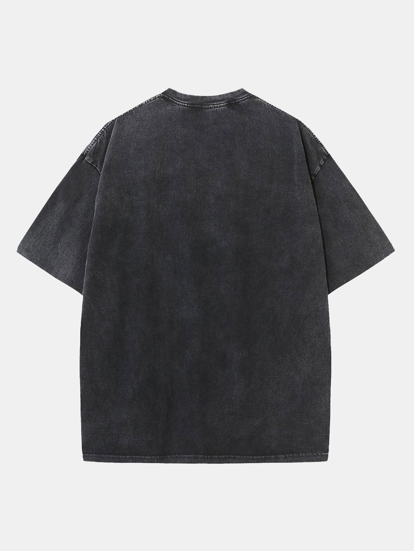 New York Gothic Print Washed Distressed Drop Shoulder T-Shirt
