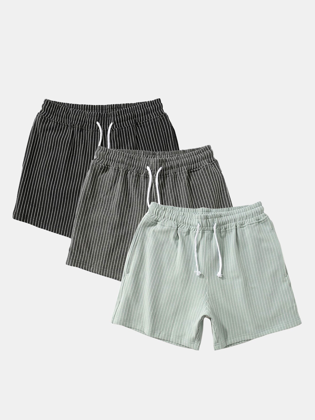 3 Pieces Striped Jersey 3" Shorts