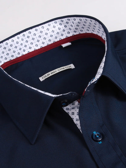 Long Sleeve Contrast Dress Shirt