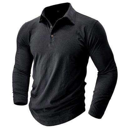 Contemporary Long Sleeve Polo With Modern Edge