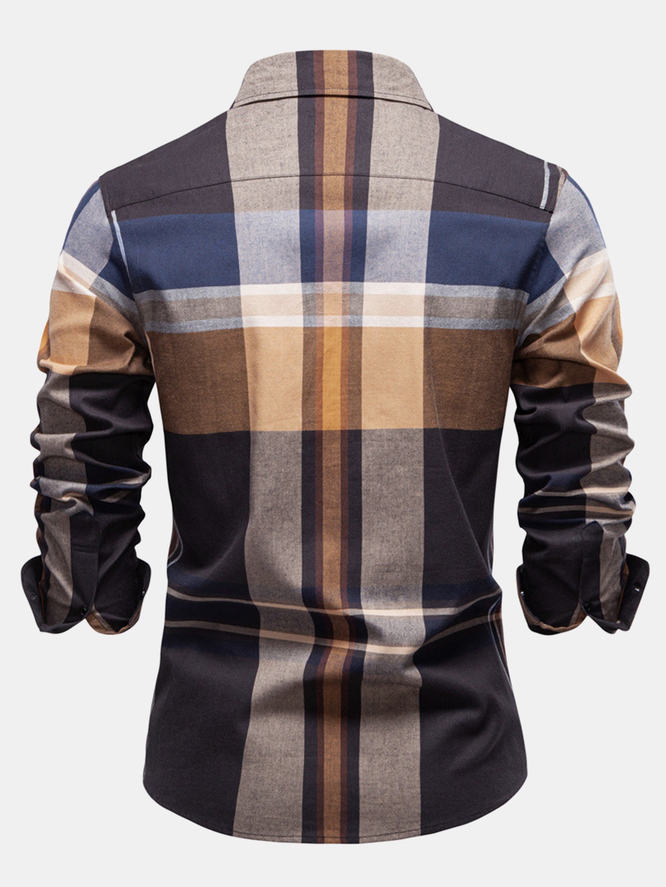 Long Sleeve Cotton Plaid Button Up Shirt