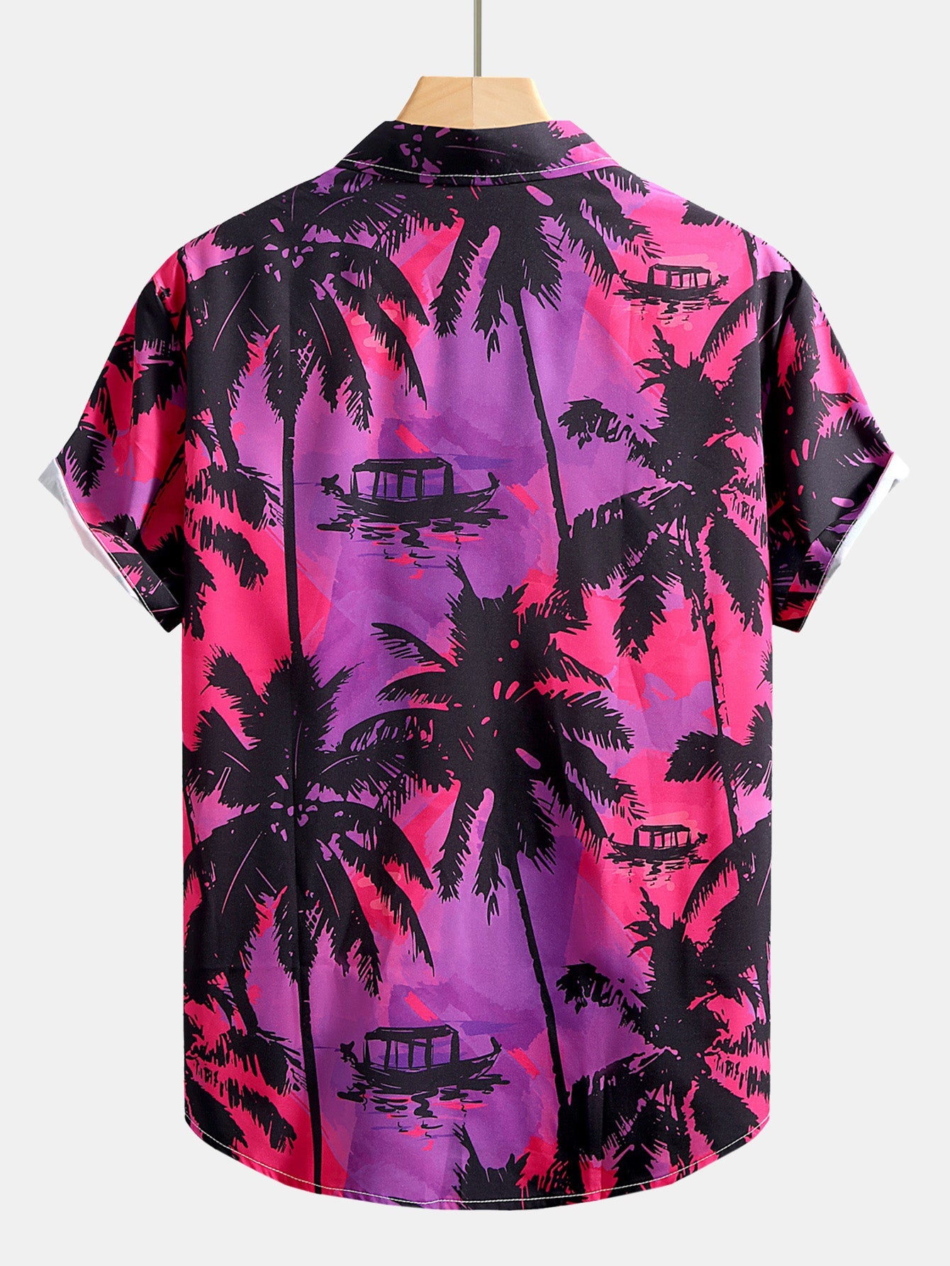 Palm Tree Print Button Up Shirt