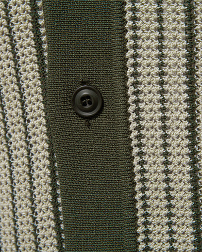 Stripe Crochet Button Up Shirt
