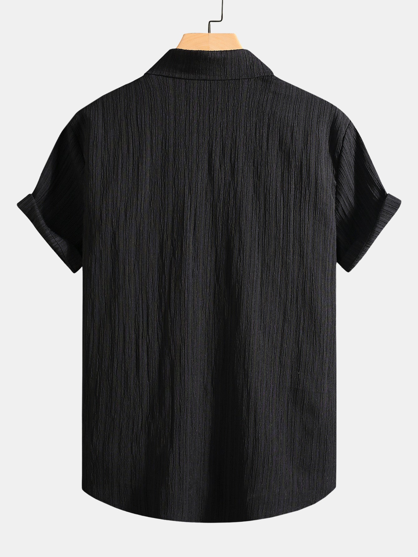 Crinkled Texture Print Button Up Shirt