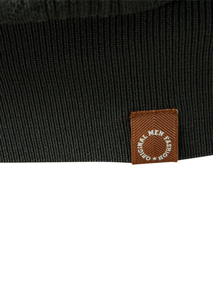 Long Sleeve V-Neck Knit Polo Shirt