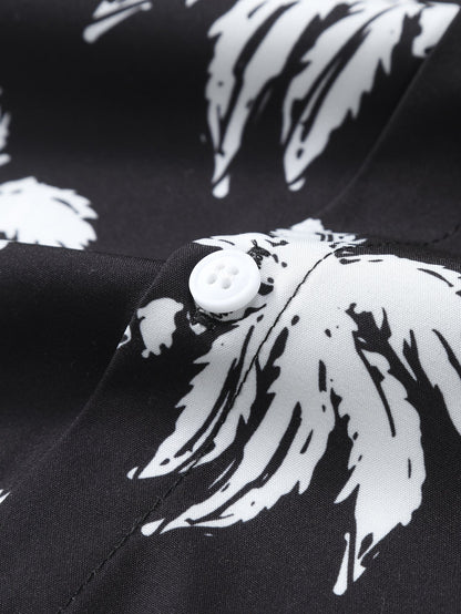 Palm Tree Print Button Up Shirt