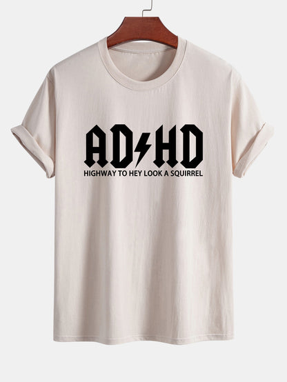 Regular Fit ADHD Print Cotton T-Shirt