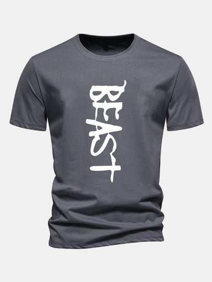 Regular Fit Beast Print Cotton T-Shirt