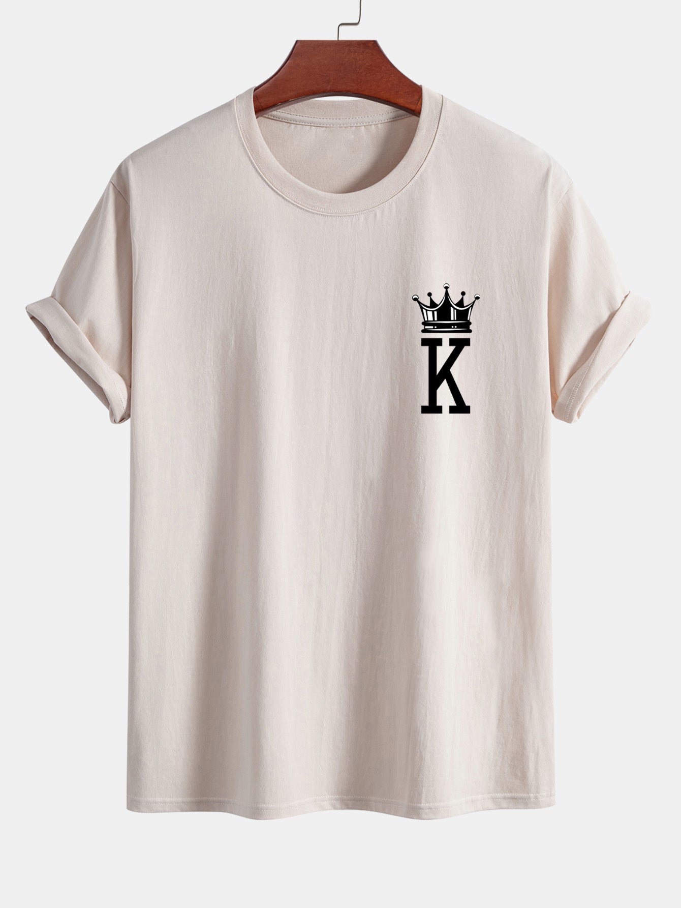 Regular Fit Crown King Print Cotton T-Shirt