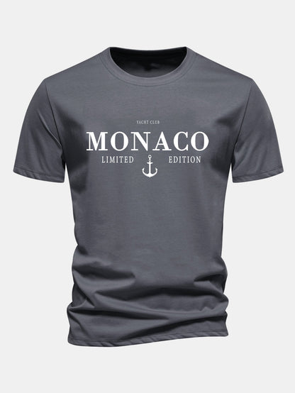 Regular Fit Monaco Slogan Cotton T-Shirt
