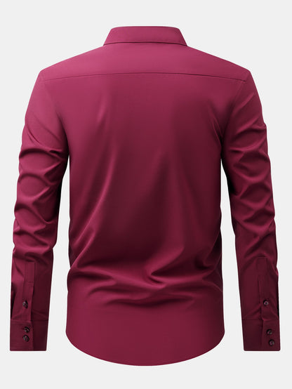 3 Pieces Non-Iron Hidden Placket Stand Collar Dress Shirt