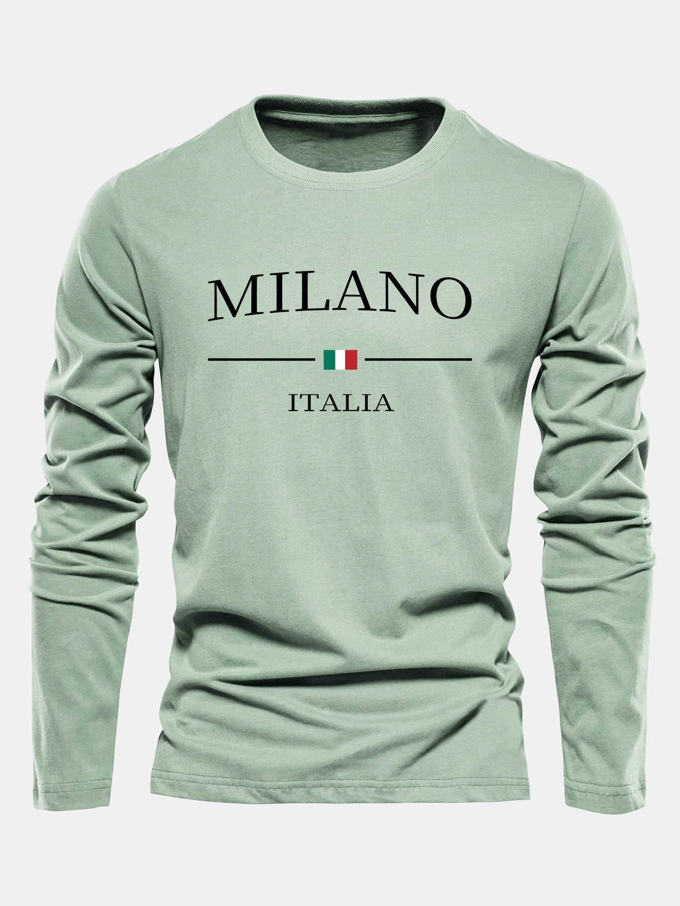 Long Sleeve Milano Print Cotton T-Shirt