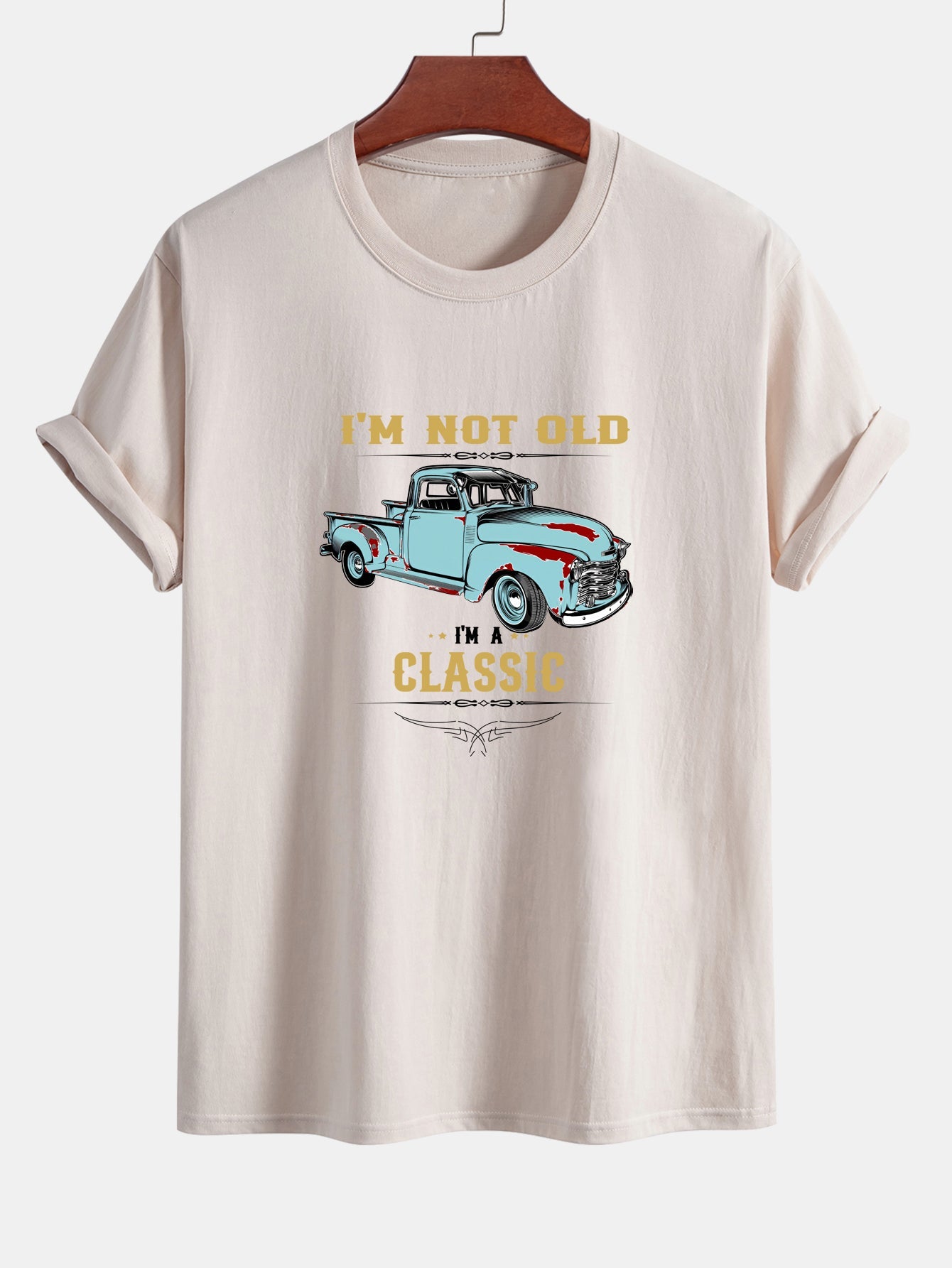 Regular Fit Classic Car Print Cotton T-Shirt