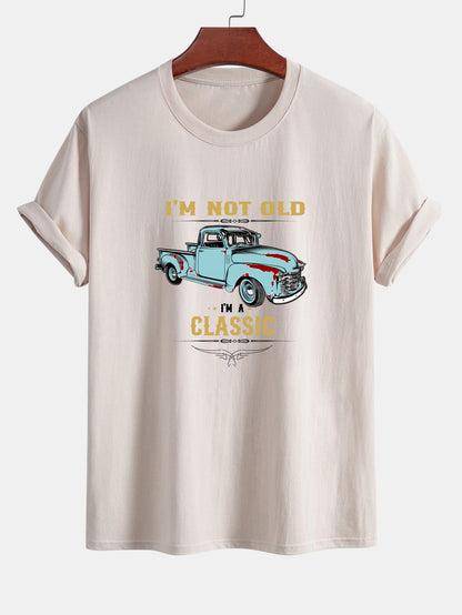 Regular Fit Classic Car Print Cotton T-Shirt