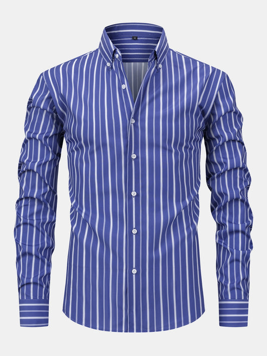 Long Sleeve Stripe Button Up Shirt