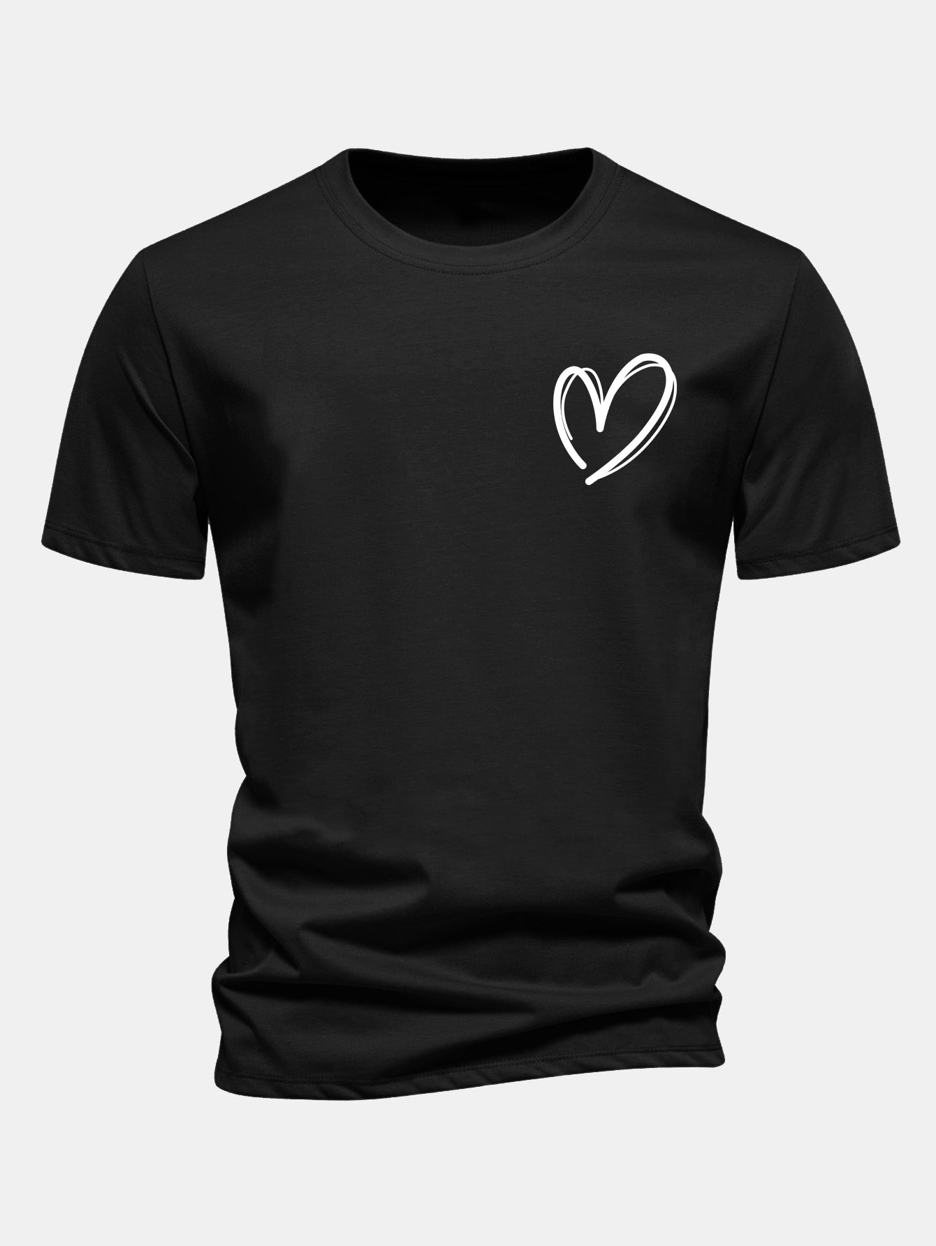 Regular Fit Heart Print Cotton T-Shirt