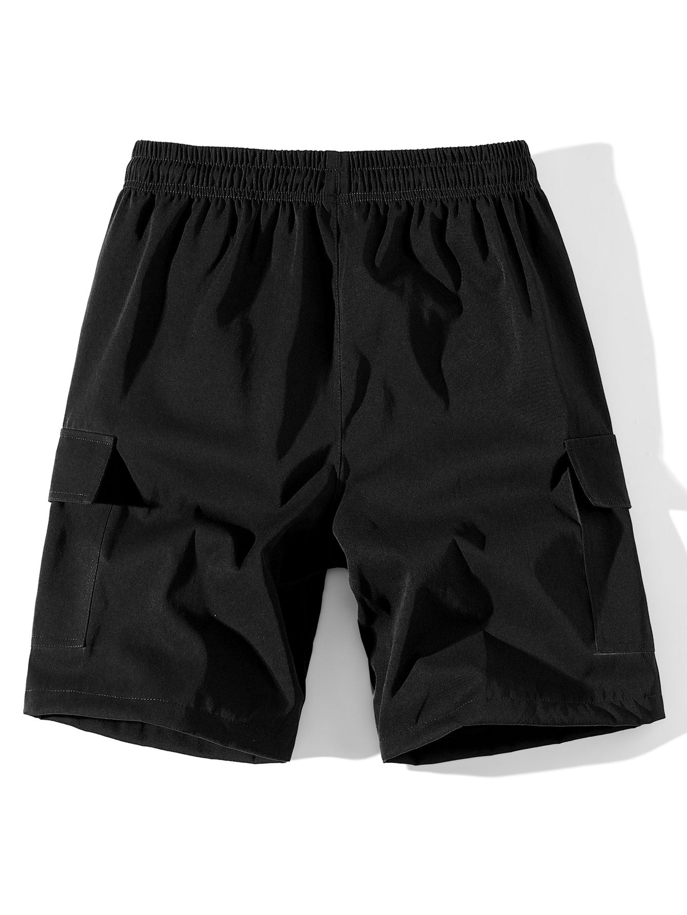 Solid Color Cargo Drawstring Shorts