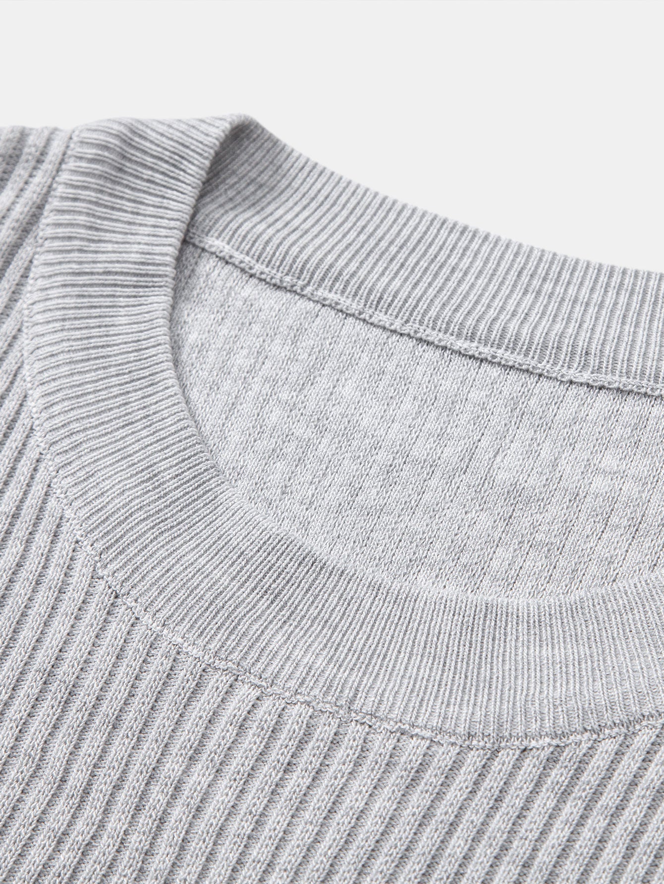 3 Pieces Ribbed Crew Neck Knit T-Shirt