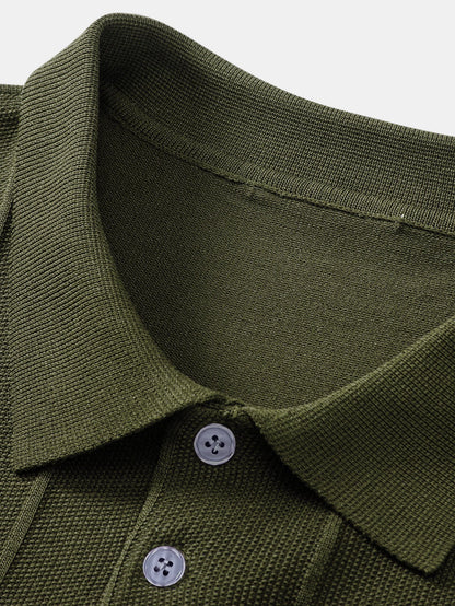 Stripe Jacquard Knit Polo