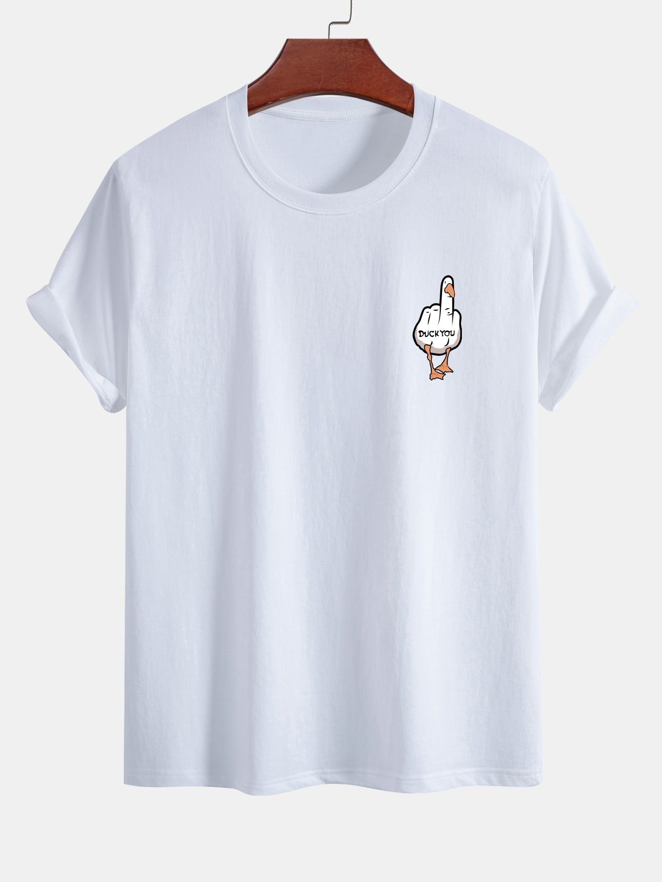 Regular Fit Duck You Print Cotton T-Shirt