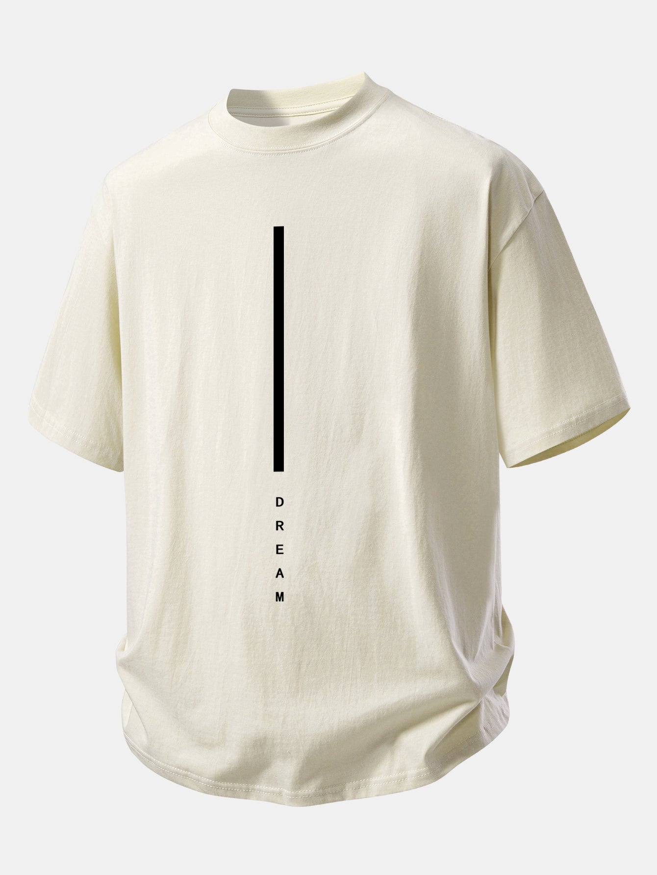 Relax Fit Dream Stripe Print Cotton T-Shirt