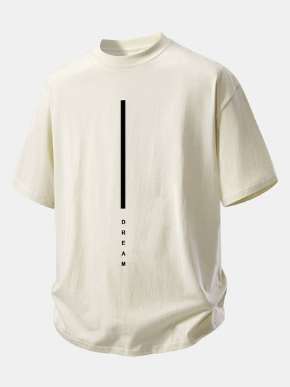 Relax Fit Dream Stripe Print Cotton T-Shirt