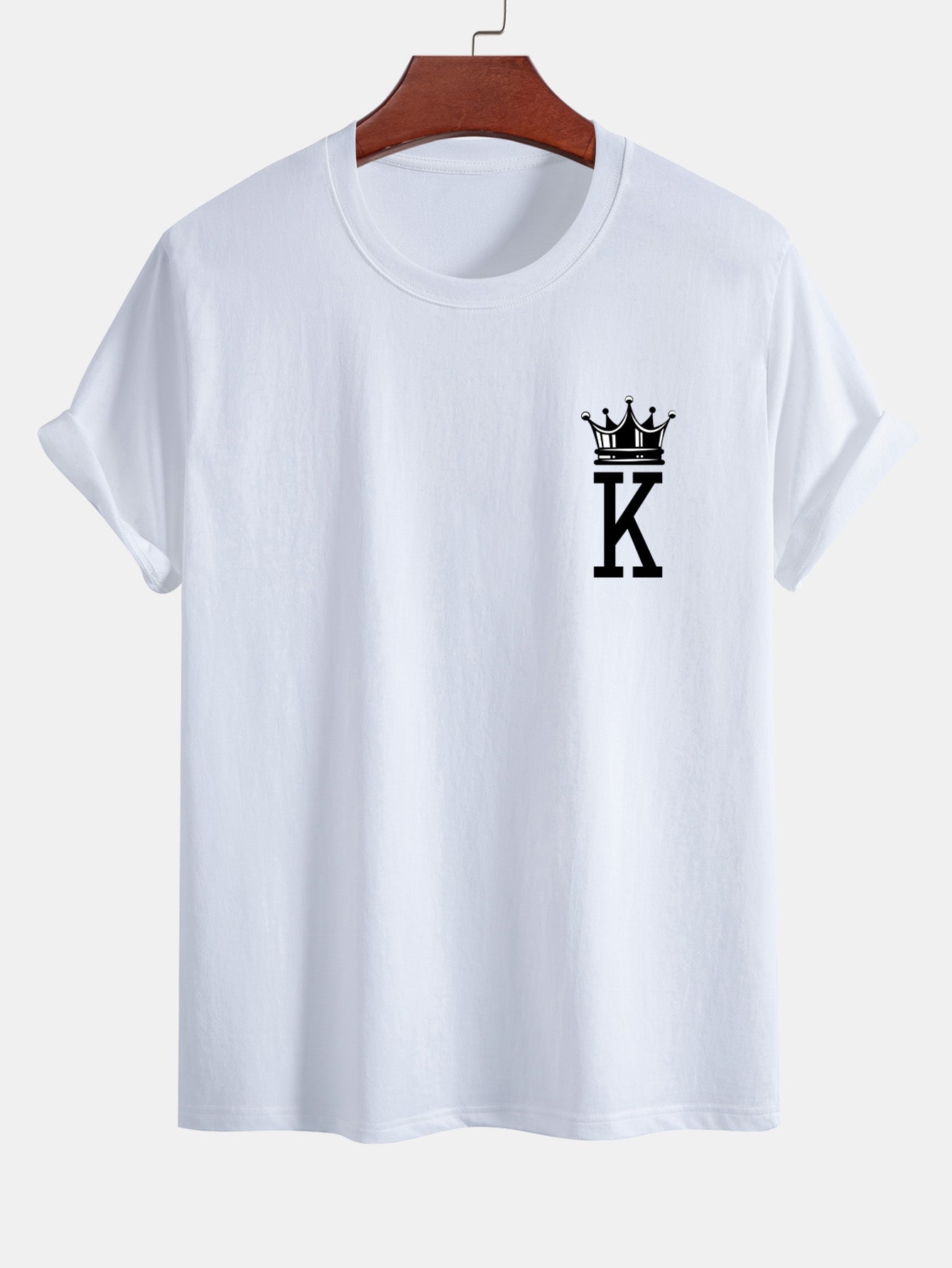 Regular Fit Crown King Print Cotton T-Shirt
