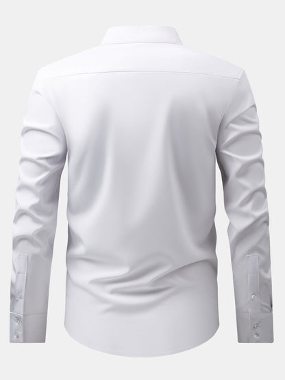 3 Pieces Non-Iron Hidden Placket Stand Collar Dress Shirt