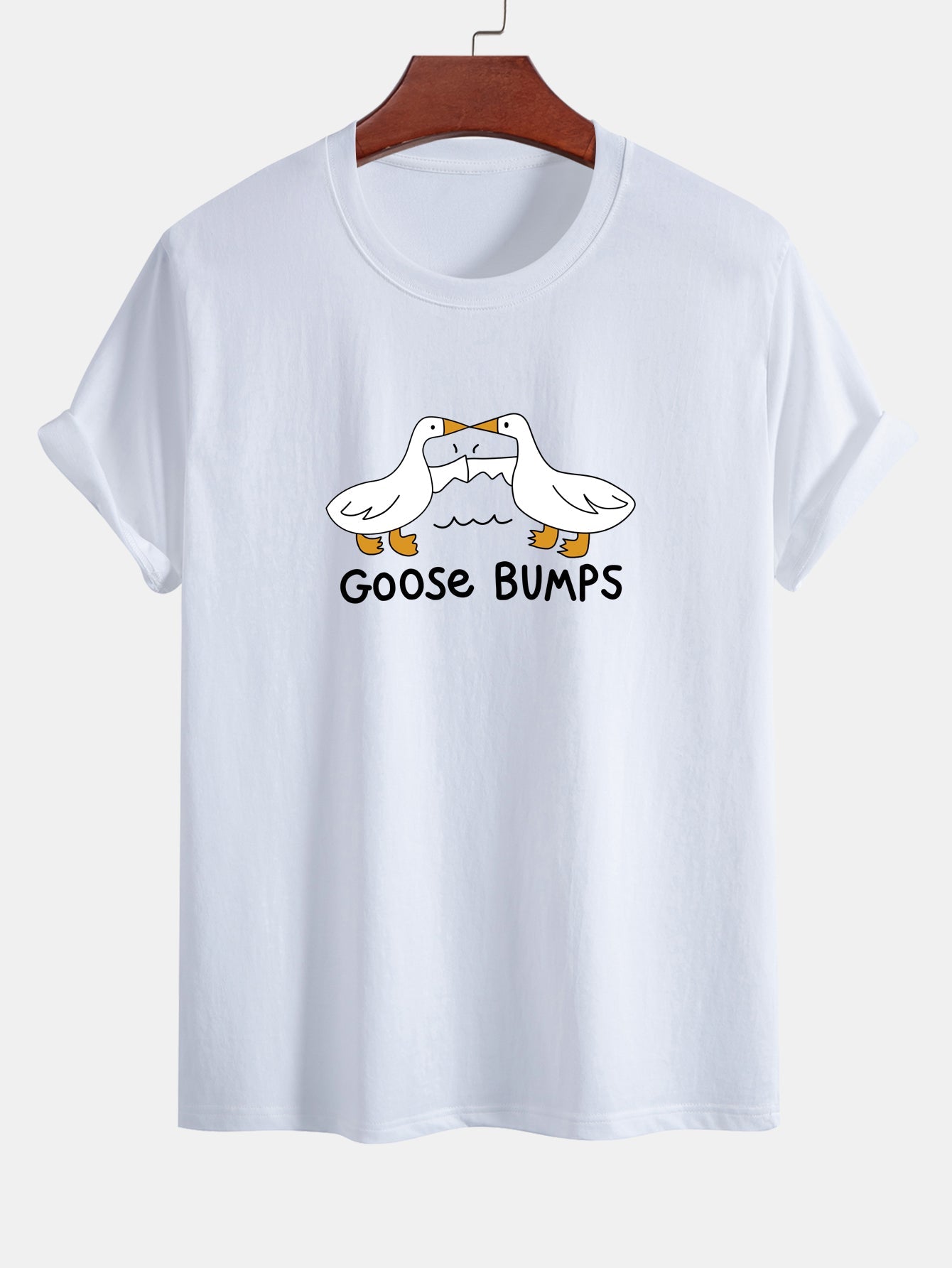 Regular Fit Goose Fist Bump Print Cotton T-Shirt