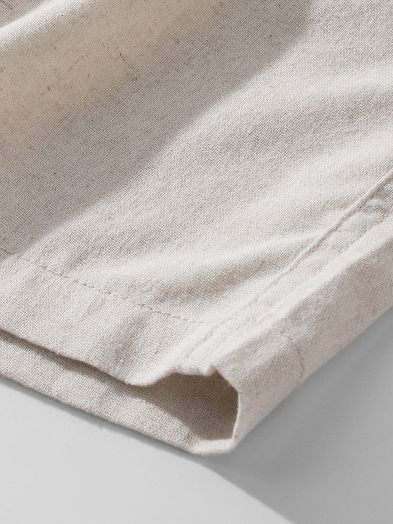 Linen Cotton Blend Drawstring Shorts