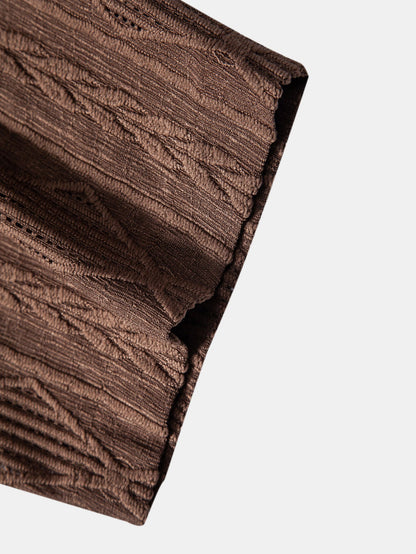 قميص كوباني مزخرف بجاكار هندسي