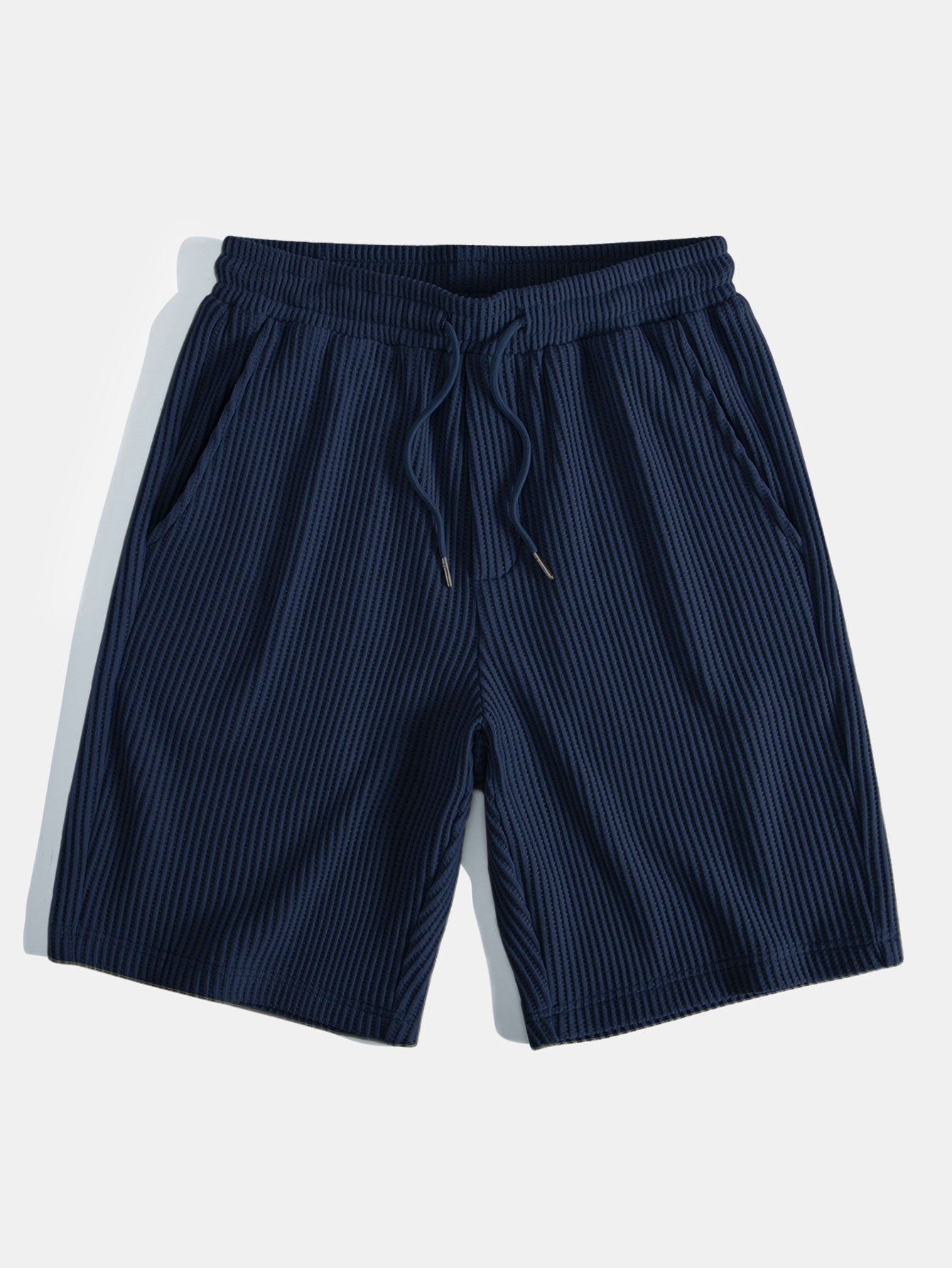 3 Pieces Drawstring Knitted Waffle Shorts