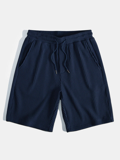 3 Pieces Drawstring Knitted Waffle Shorts