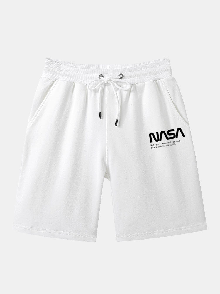NASA Letter Print Shorts