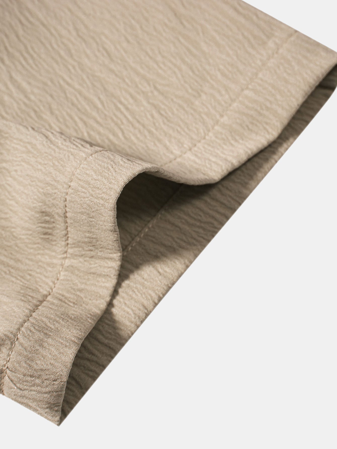 Crinkled Textured V Neck Shirt