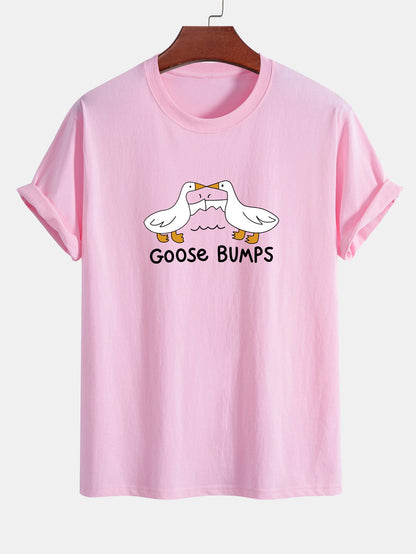 Regular Fit Goose Fist Bump Print Cotton T-Shirt