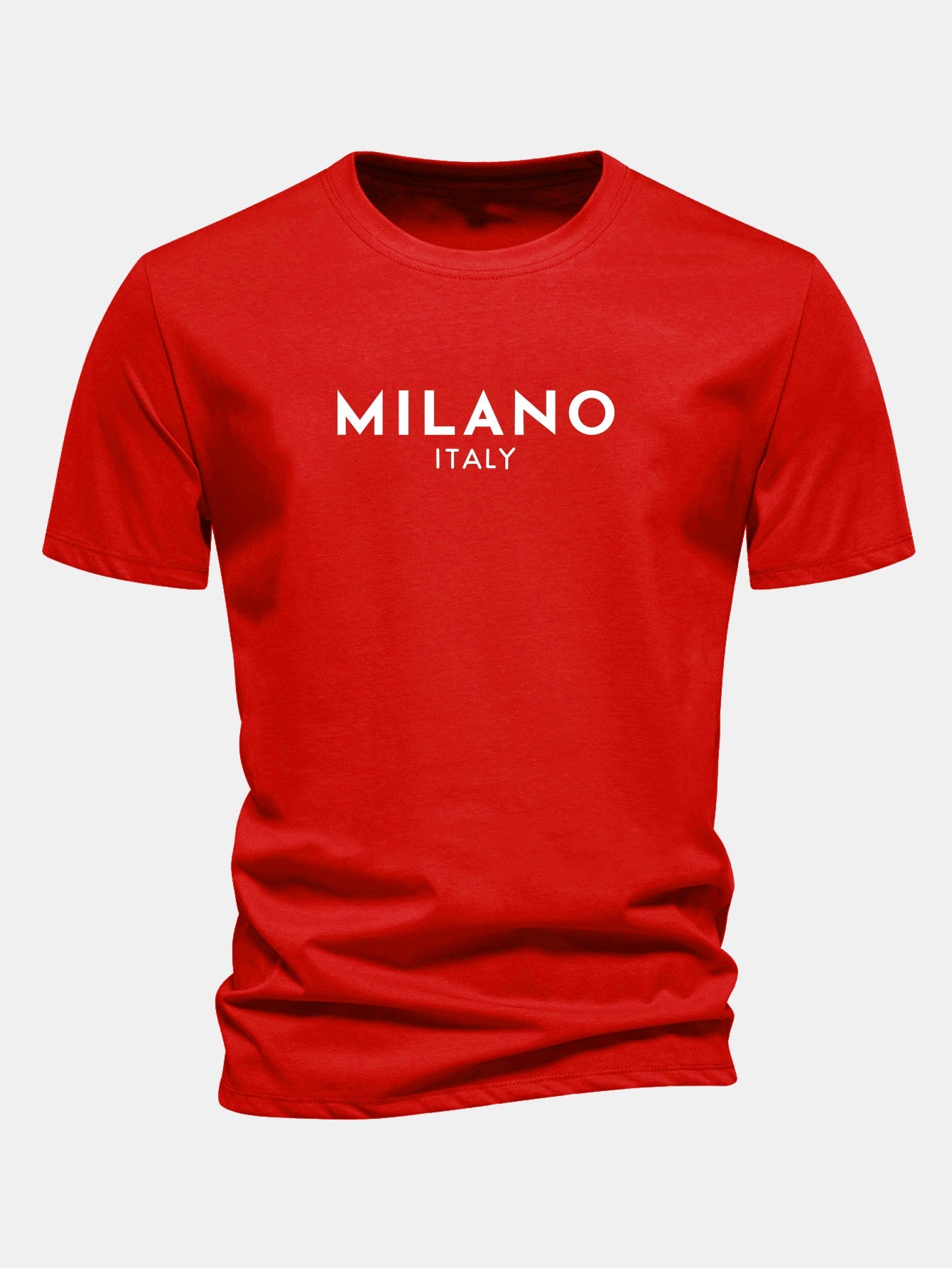 Regular Fit Milano Italy Print Cotton T-Shirt