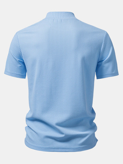 Ribbed Mock Neck T-Shirt