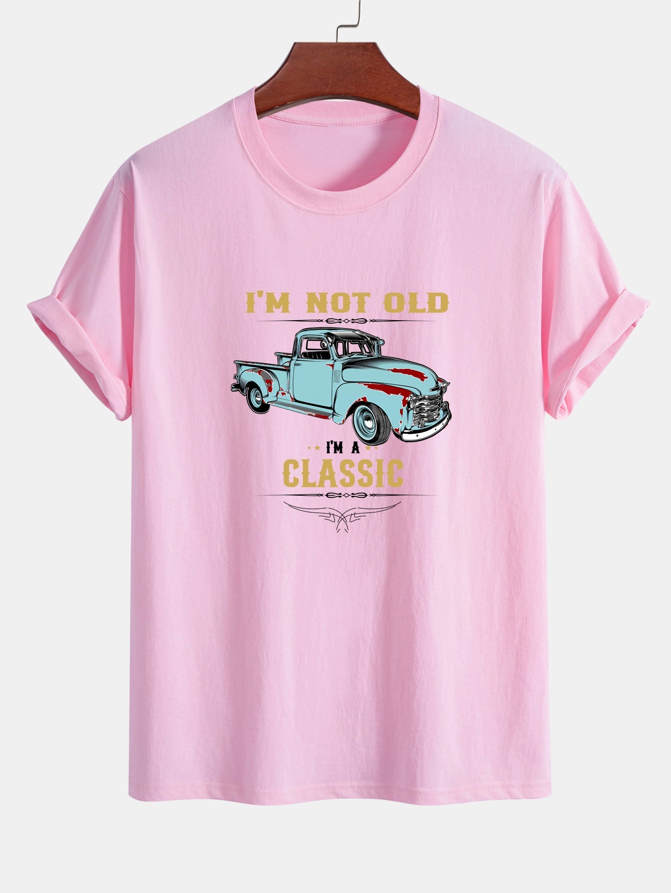 Regular Fit Classic Car Print Cotton T-Shirt