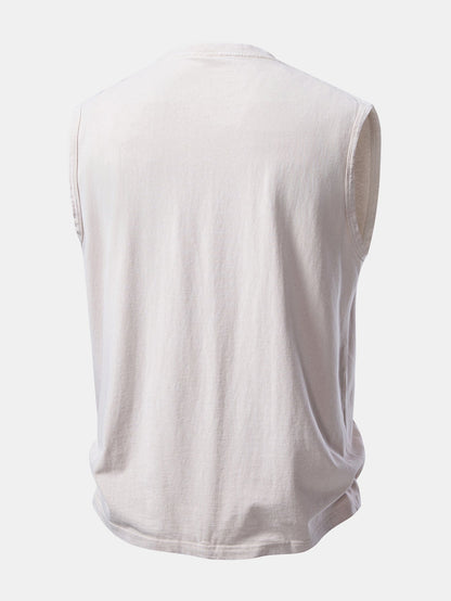 Pink Panther Print Washed Distressed Tank Top