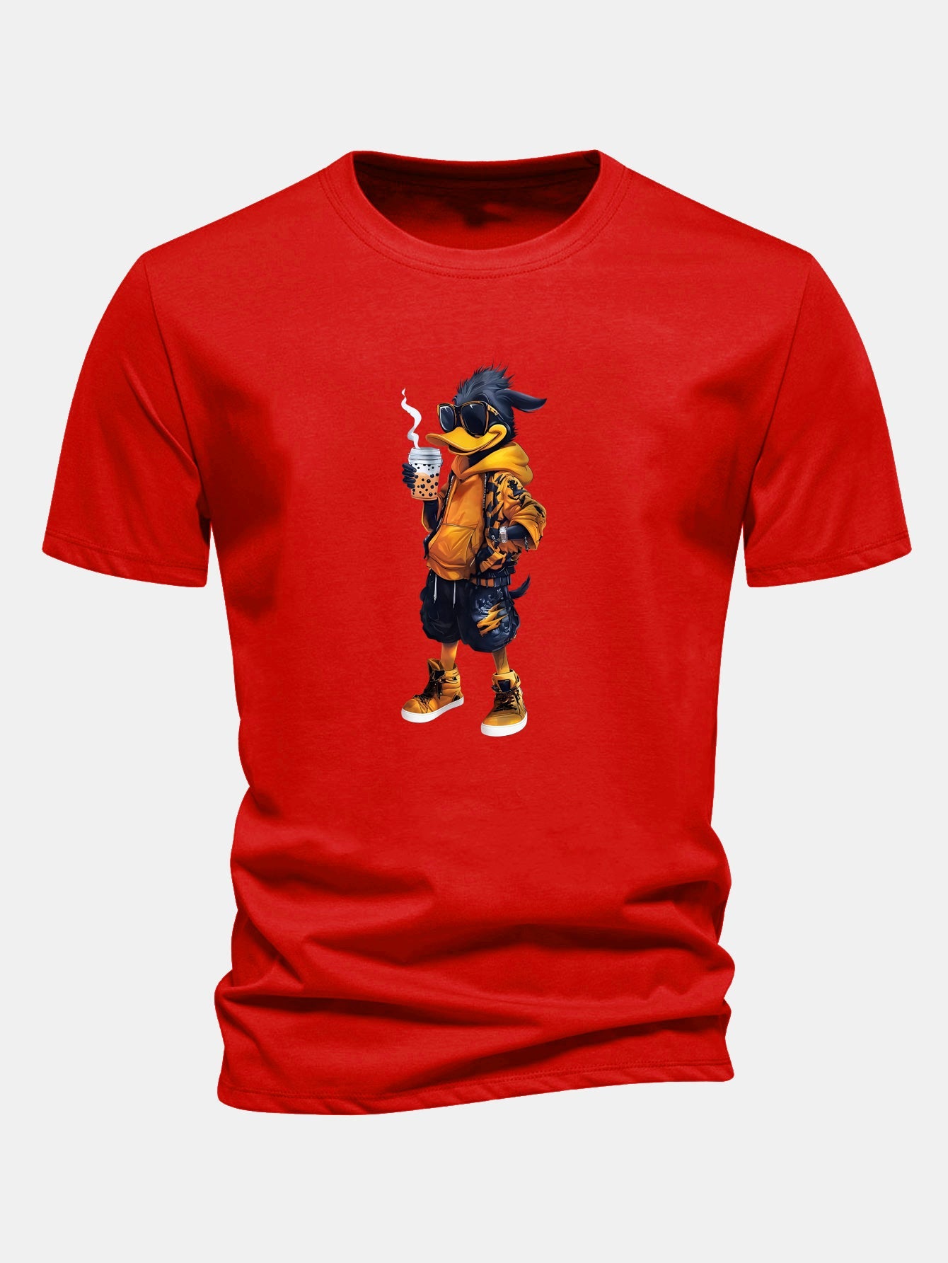 Regular Fit Carton Duck Print Cotton T-Shirt