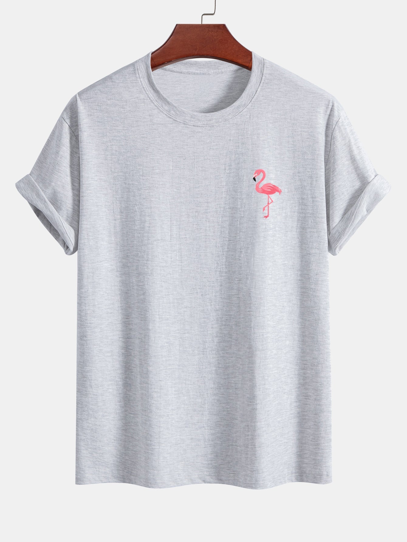 Regular Fit Flamingo Print Cotton T-Shirt