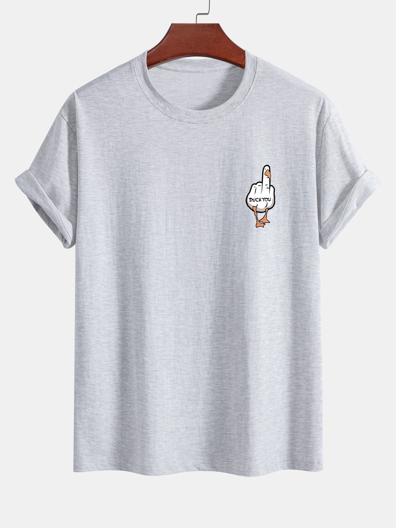 Regular Fit Duck You Print Cotton T-Shirt