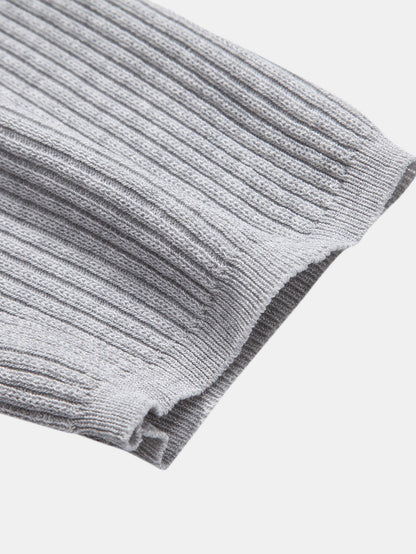 3 Pieces Ribbed Crew Neck Knit T-Shirt