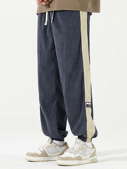 Side Stripe Corduroy Jogging Pants