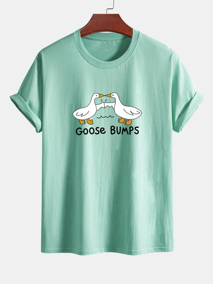Regular Fit Goose Fist Bump Print Cotton T-Shirt