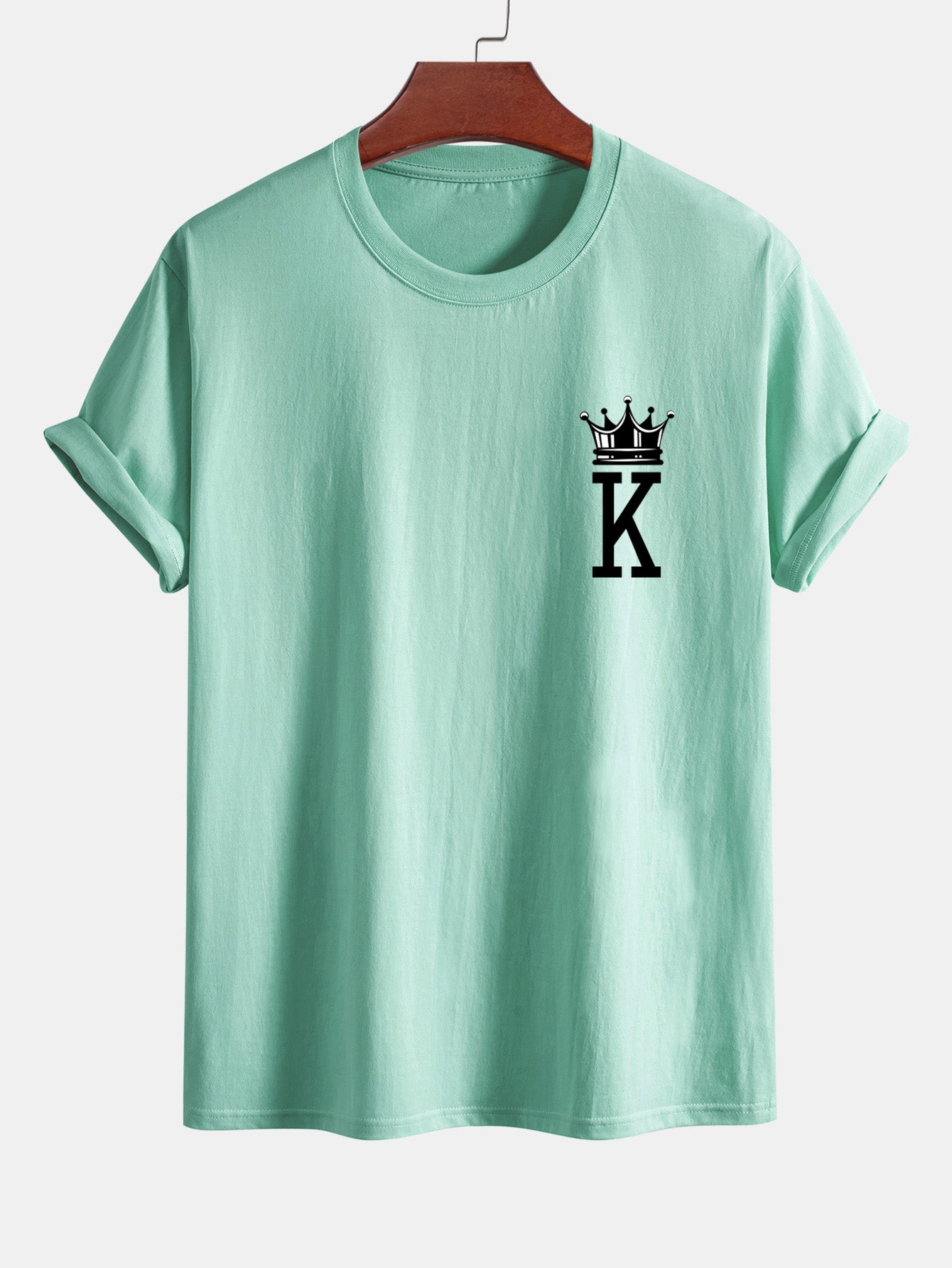 Regular Fit Crown King Print Cotton T-Shirt